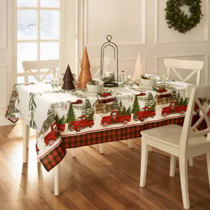 Elrene Home Fashions Vintage Christmas Tablecloth