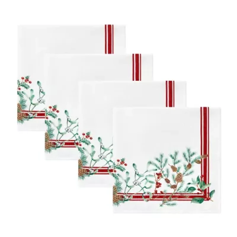 Elrene Home Fashions Winter Berry 4-pc. Napkin Set