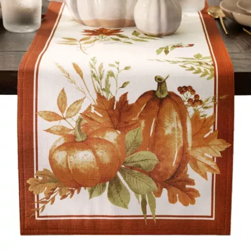 Elrene Home Fashions Autumn Pumpkin Grove Table Runner