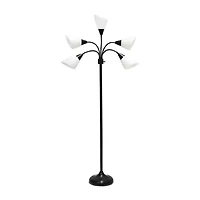All the Rages Simple Designs 5 Light Adjustable Gooseneck Floor Lamp