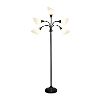 All the Rages Simple Designs 5 Light Adjustable Gooseneck Floor Lamp