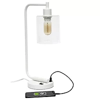 All the Rages Lalia Home Usb Port With Modern Glass Shade Desk Lamp