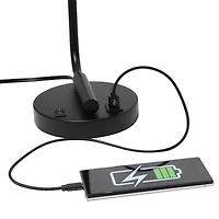 All the Rages Lalia Home Usb Port With Modern Glass Shade Desk Lamp