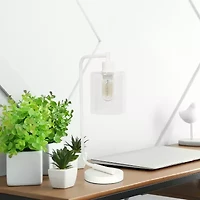 All the Rages Lalia Home Glass Shade Modern Desk Lamp