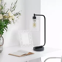All the Rages Lalia Home Glass Shade Modern Desk Lamp