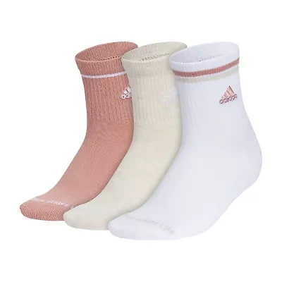 adidas Cushion Sport Womens Multi-Pack 3 Pair Quarter Ankle Socks
