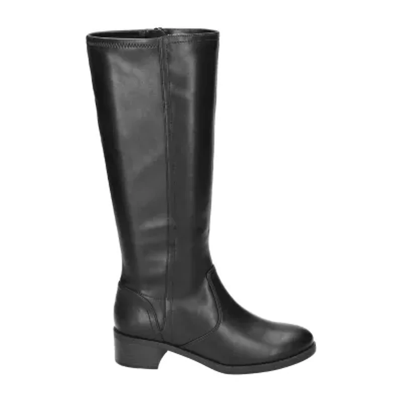 Easy Street Womens Tucker Plus Extra Wide Calf Stacked Heel Riding Boots