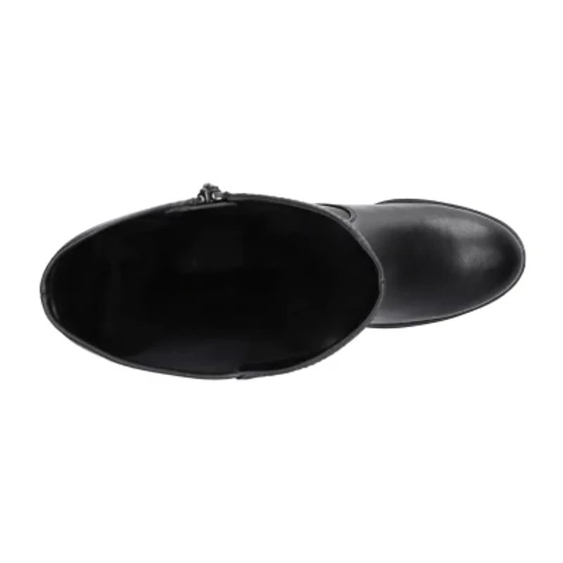 Easy Street Womens Tucker Plus Extra Wide Calf Stacked Heel Riding Boots