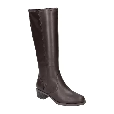 Easy Street Womens Tucker Plus Extra Wide Calf Stacked Heel Riding Boots