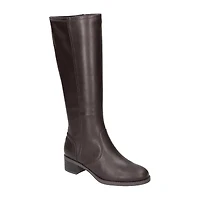 Easy Street Womens Tucker Plus Extra Wide Calf Stacked Heel Riding Boots