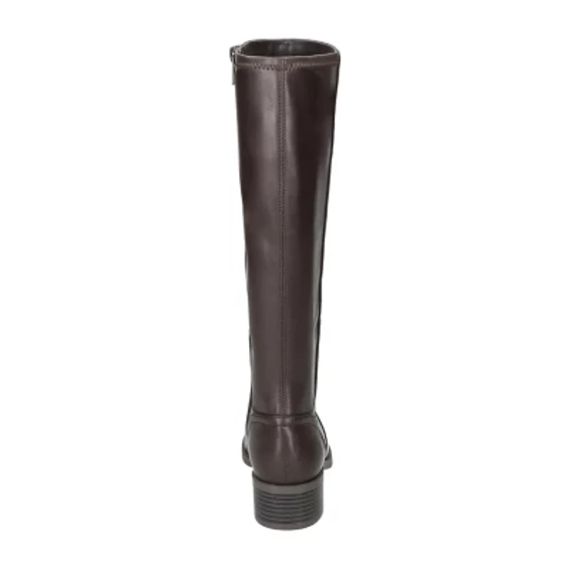 Easy Street Womens Tucker Plus Extra Wide Calf Stacked Heel Riding Boots