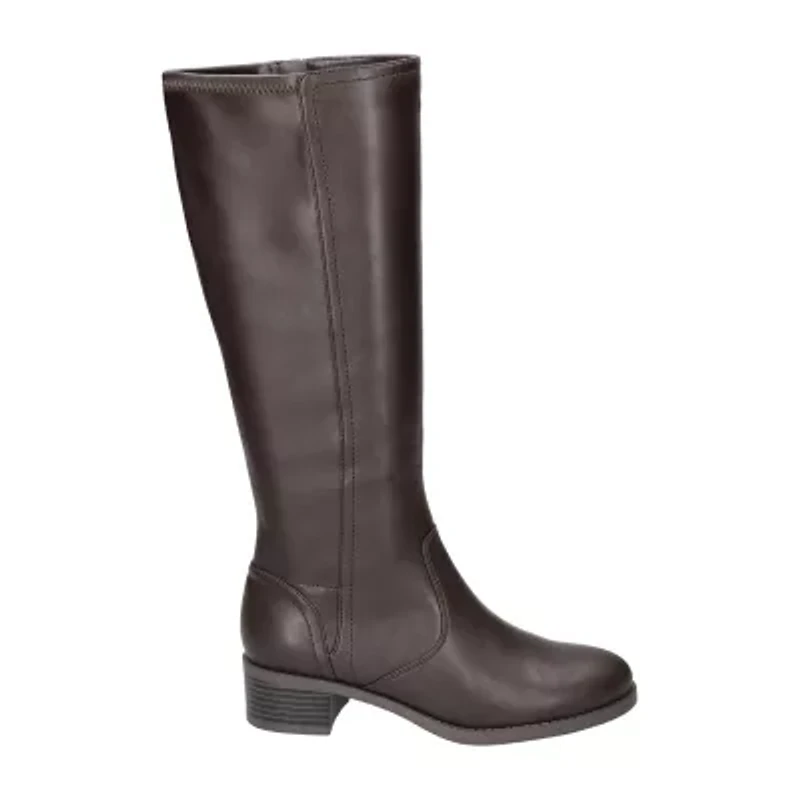 Easy Street Womens Tucker Plus Extra Wide Calf Stacked Heel Riding Boots