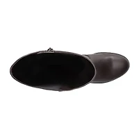 Easy Street Womens Tucker Plus Extra Wide Calf Stacked Heel Riding Boots