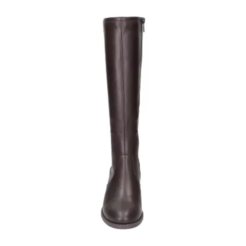 Easy Street Womens Tucker Plus Extra Wide Calf Stacked Heel Riding Boots