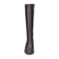 Easy Street Womens Tucker Plus Extra Wide Calf Stacked Heel Riding Boots