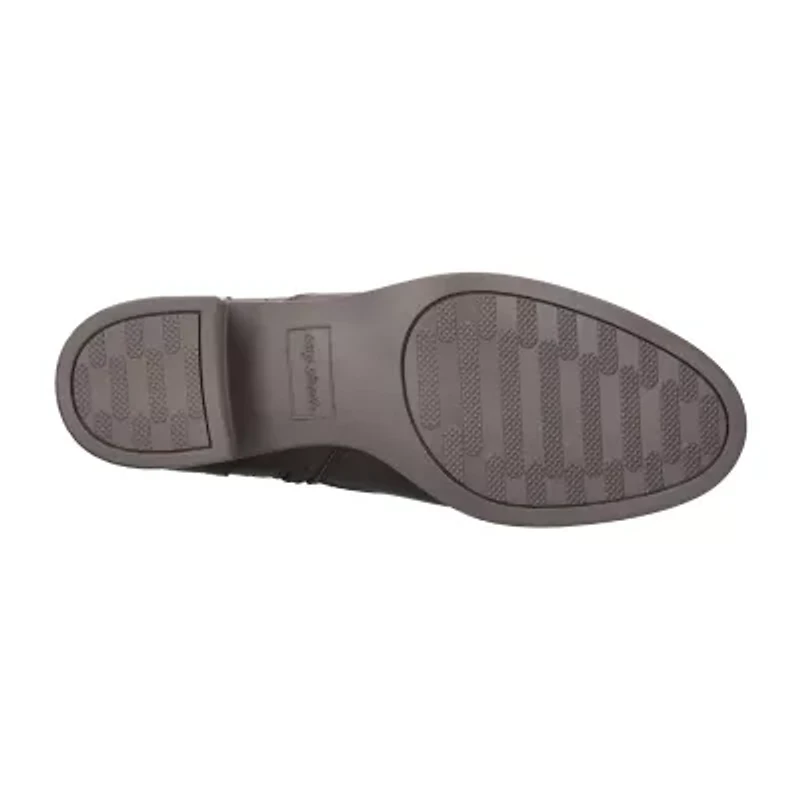 Easy Street Womens Tucker Plus Extra Wide Calf Stacked Heel Riding Boots