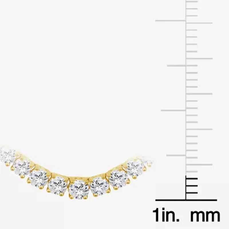 H / Si2) Womens White Diamond 10K Gold 16 Inch Tennis Necklace
