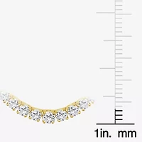 H / Si2) Womens White Diamond 10K Gold 16 Inch Tennis Necklace
