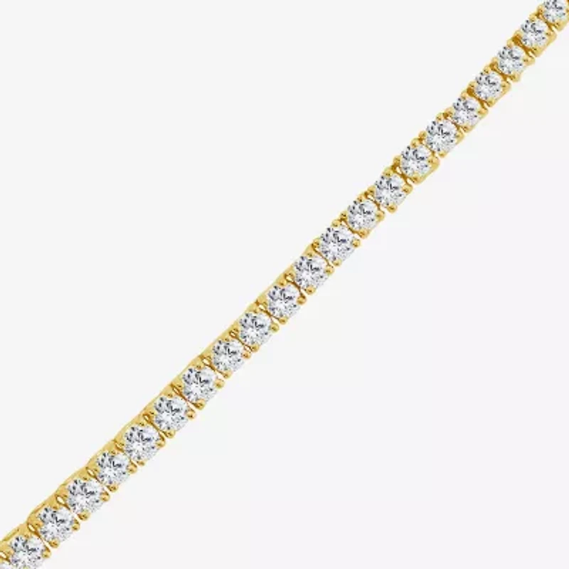 H / Si2) Womens White Diamond 10K Gold 16 Inch Tennis Necklace