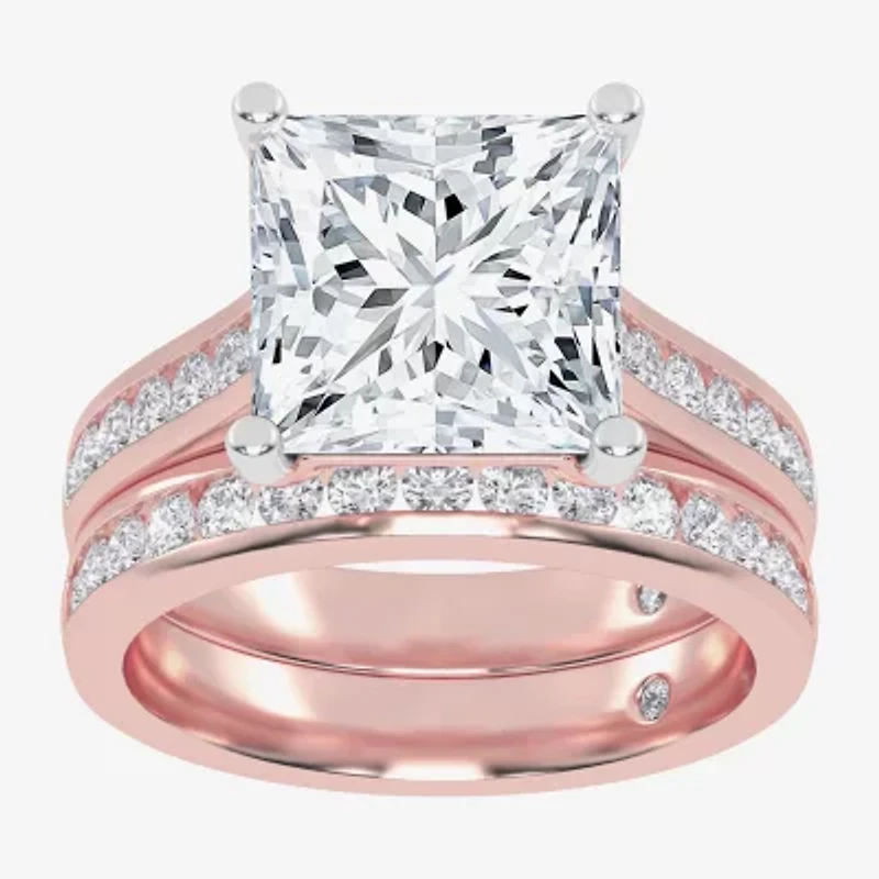 G-H / Vs2-Si1) Womens CT. T.W. Lab Grown White Diamond 14K Gold Side Stone Bridal Set