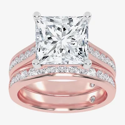 G-H / Vs2-Si1) Womens CT. T.W. Lab Grown White Diamond 14K Gold Side Stone Bridal Set