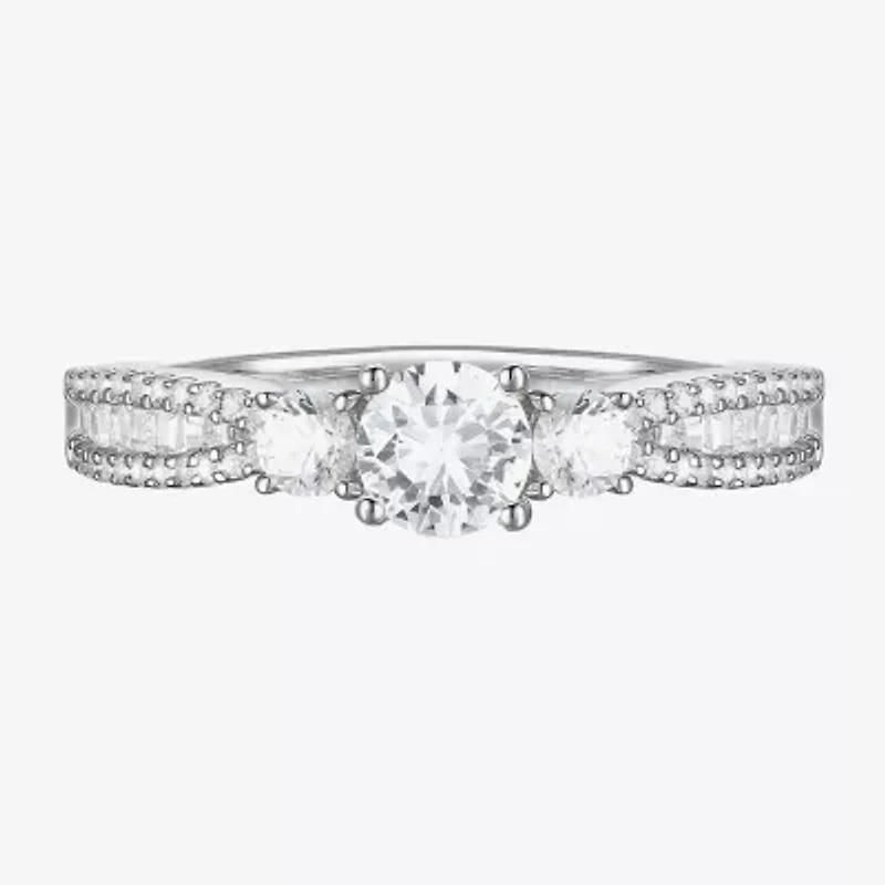 Love Lives Forever (G-H / Vs2-Si1) Womens 3/4 CT. T.W. Lab Grown White Diamond 10K Gold Round 3-Stone Side Stone Band