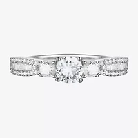 Love Lives Forever (G-H / Vs2-Si1) Womens 3/4 CT. T.W. Lab Grown White Diamond 10K Gold Round 3-Stone Side Stone Band
