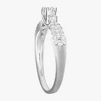 Love Lives Forever (G-H / Vs2-Si1) Womens 3/4 CT. T.W. Lab Grown White Diamond 10K Gold Round 3-Stone Side Stone Band