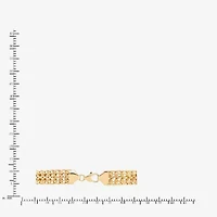 Womens 10K Gold Hollow Link Chain Bracelet
