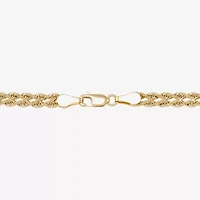 Womens 10K Tri-Color Gold 7.5 Inch Hollow Rope Chain Bracelet