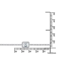 Diamonart Womens White Cubic Zirconia Sterling Silver 16 Inch Tennis Necklace
