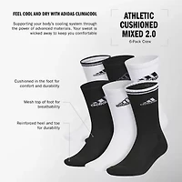 adidas Cushion Mix Mens 6 Pair Crew Socks