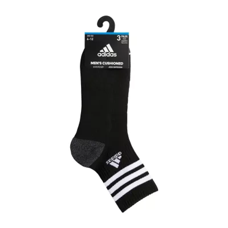 adidas Cushion Mens 3 Pair Quarter Ankle Socks
