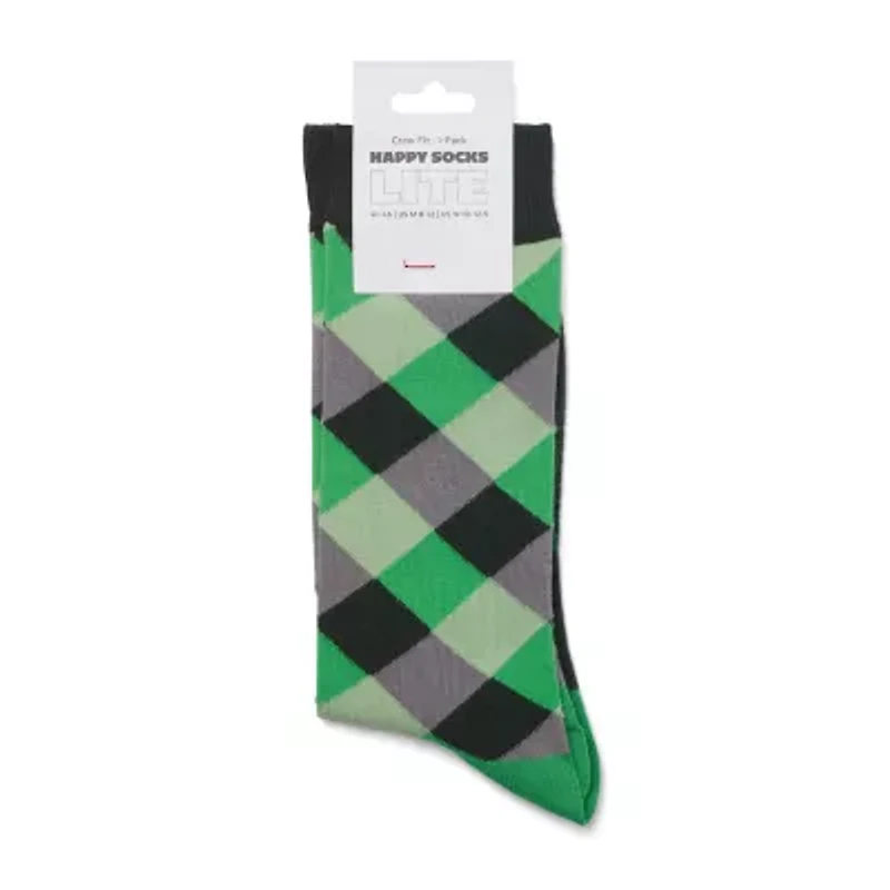 Happy Socks LITE Check Mens 1 Pair Crew Socks
