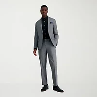 Haggar JMH Glen Plaid Mens Stretch Fabric Slim Fit Flat Front Suit Pant