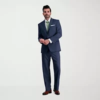 Haggar JMH Sharkskin Windowpane Mens Plaid Stretch Fabric Classic Fit Flat Front Suit Pant