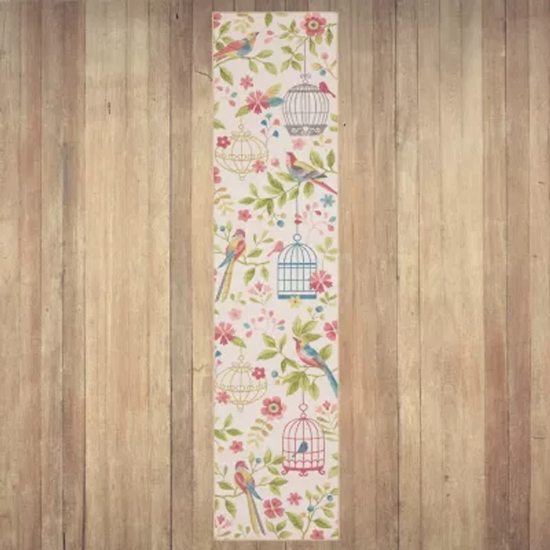 Covington Home Florentina Botanical Bird Cages 24"X96" Indoor Outdoor Rectangular Runner