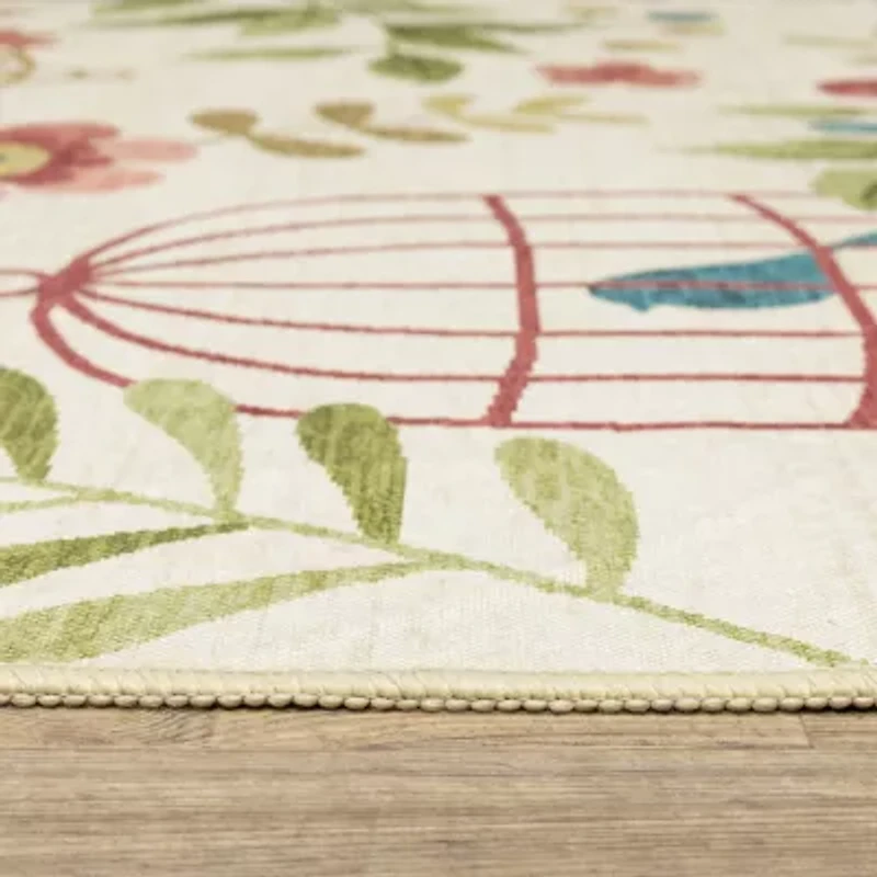 Covington Home Florentina Botanical Bird Cages Indoor Outdoor Rectangular Accent Rug