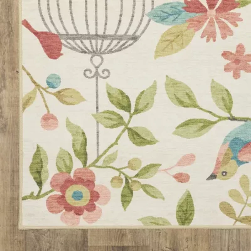 Covington Home Florentina Botanical Bird Cages Indoor Outdoor Rectangular Accent Rug