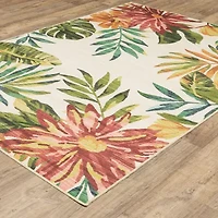 Covington Home Florentina Tropical Floral 42"X66" Indoor Outdoor Rectangular Runner
