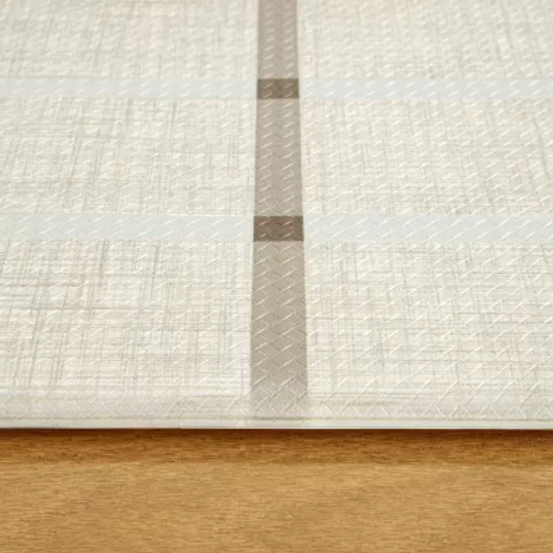 Town And Country Windowpane Stripe 18" X 39" Indoor Rectangular Kitchen Mat