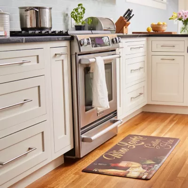 Nicole Miller Wine Lover Words 20" X 39" Indoor Rectangular Kitchen Mat