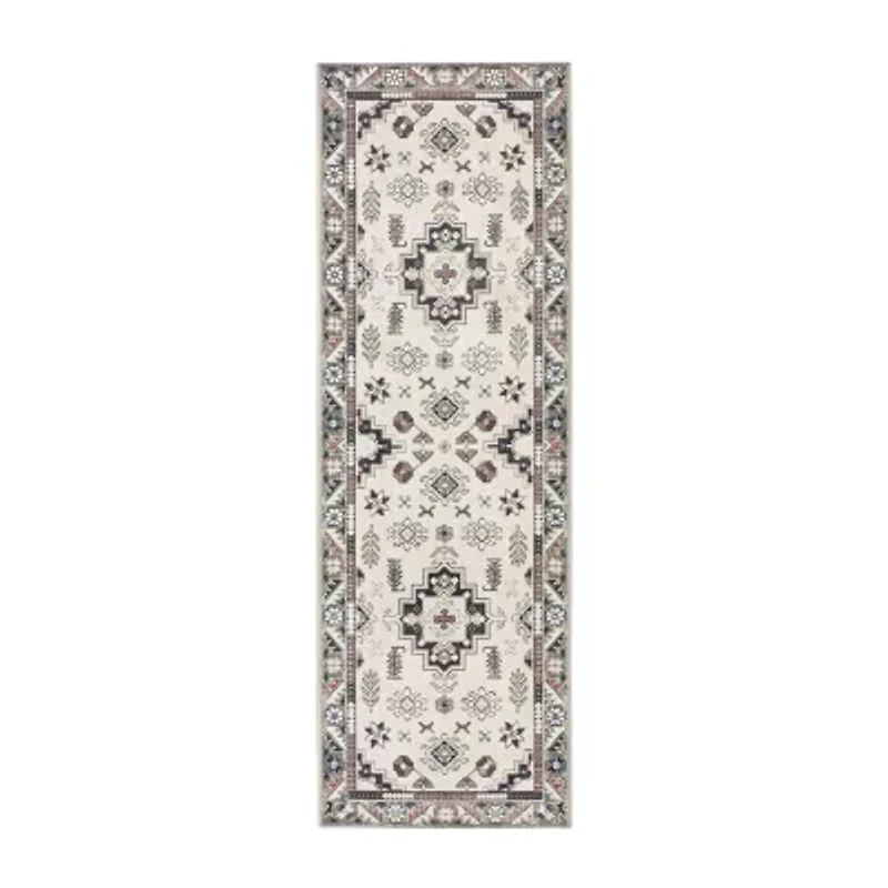 Town And Country Livie Medallion Washable 24" X 72" Indoor Rectangular Runner
