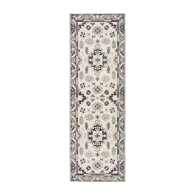 Town And Country Livie Medallion Washable 24" X 72" Indoor Rectangular Runner