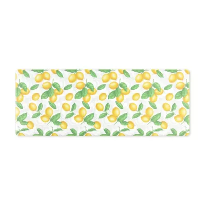 Martha Stewart Lots Of Lemons Floral Indoor Rectangular Kitchen Mat