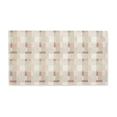 Martha Stewart Owens Air 20" X 36" Plaid Indoor Rectangular Kitchen Mat