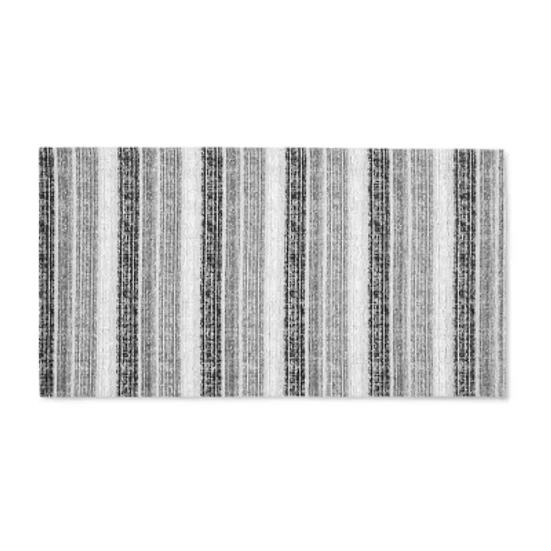 Martha Stewart Ticking Air 20" X 36" Stripe Indoor Rectangular Kitchen Mat