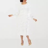 Giovanna Signature Womens Long Sleeve Midi Plus A-Line Dress