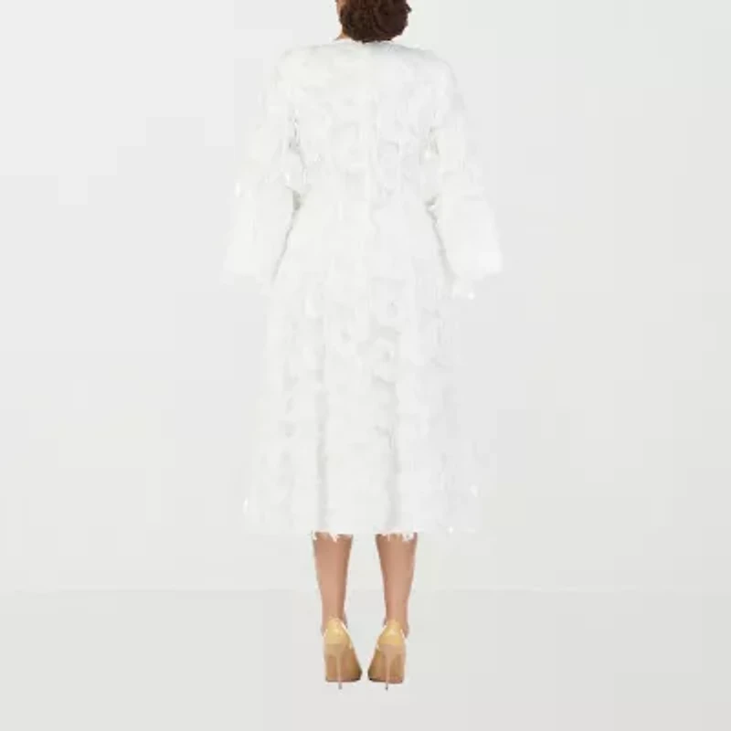 Giovanna Signature Womens Long Sleeve Midi Plus A-Line Dress