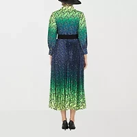 Giovanna Signature Womens 3/4 Sleeve Embellished Ombre Plus Fit + Flare Dress